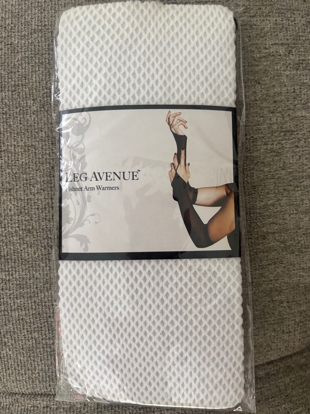 Leg Avenue White Fence Net Arm Warmers | Large Net Fishnet Gloves